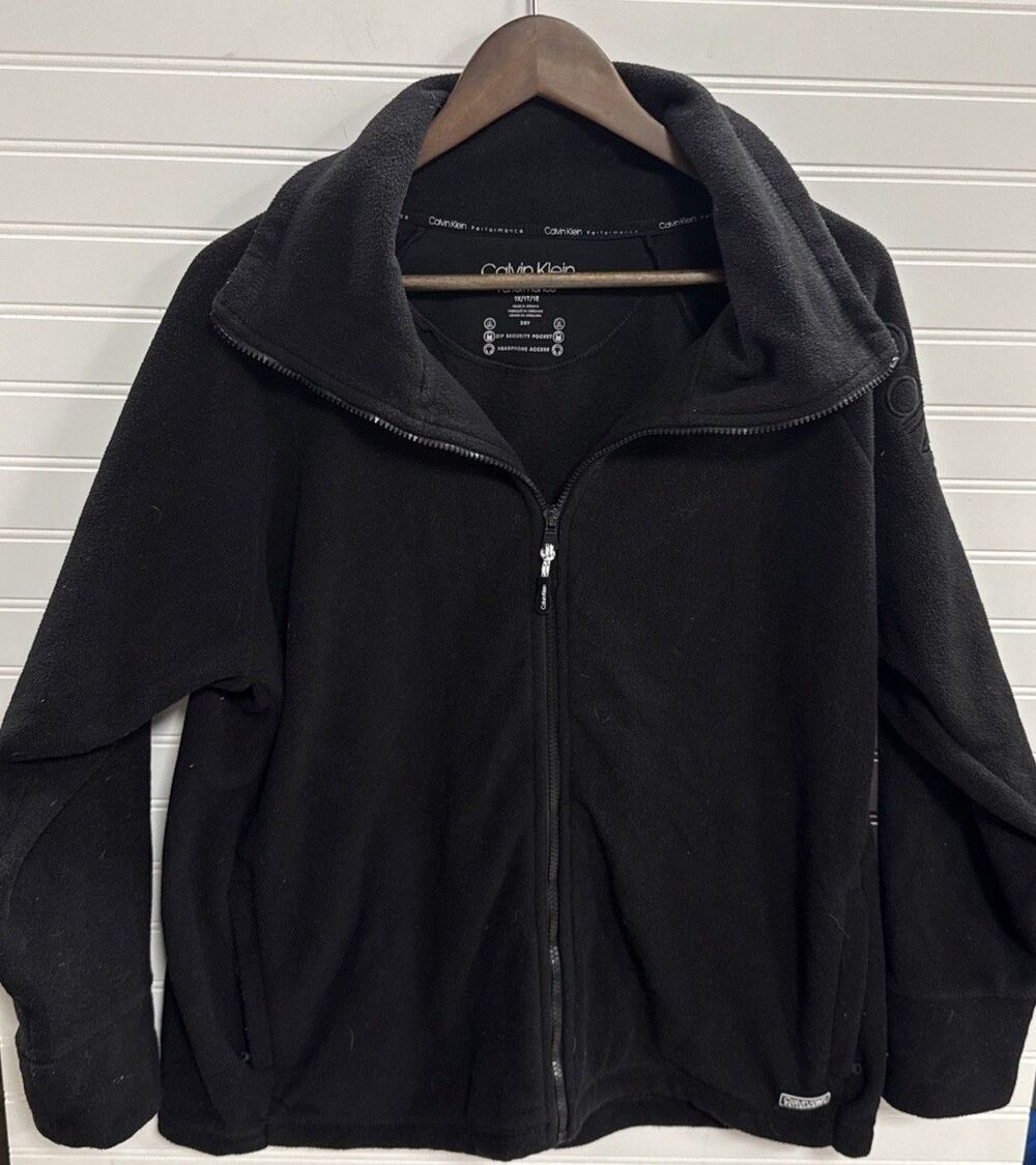 Calvin Klein Performance Full Zip Fleece Jacket Women's Size 1XL Black